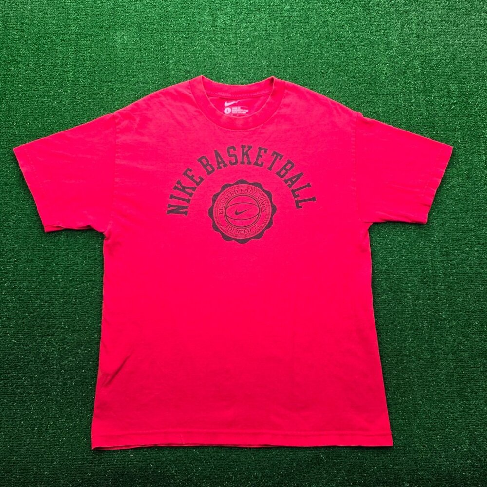 Nike Tshirt Mens Large‎ Red Basketball Athletic Running Gym Workout Casual